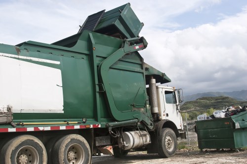 Waterloo Skip Hire truck and skip on site demonstrating insured rubbish company operations